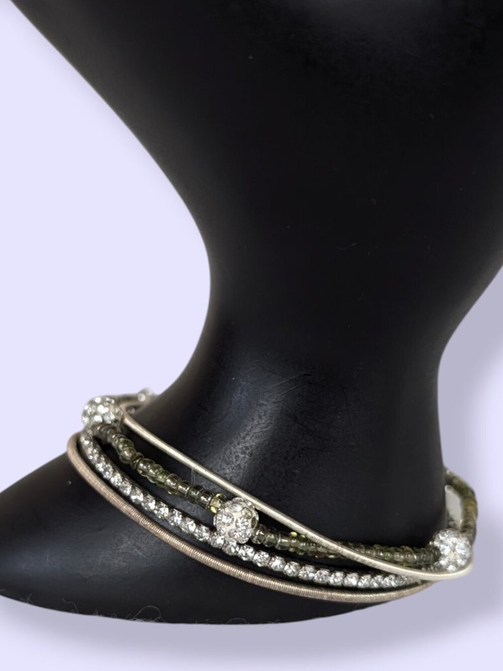 Set of 4 Silver Tone Stretch Bracelets